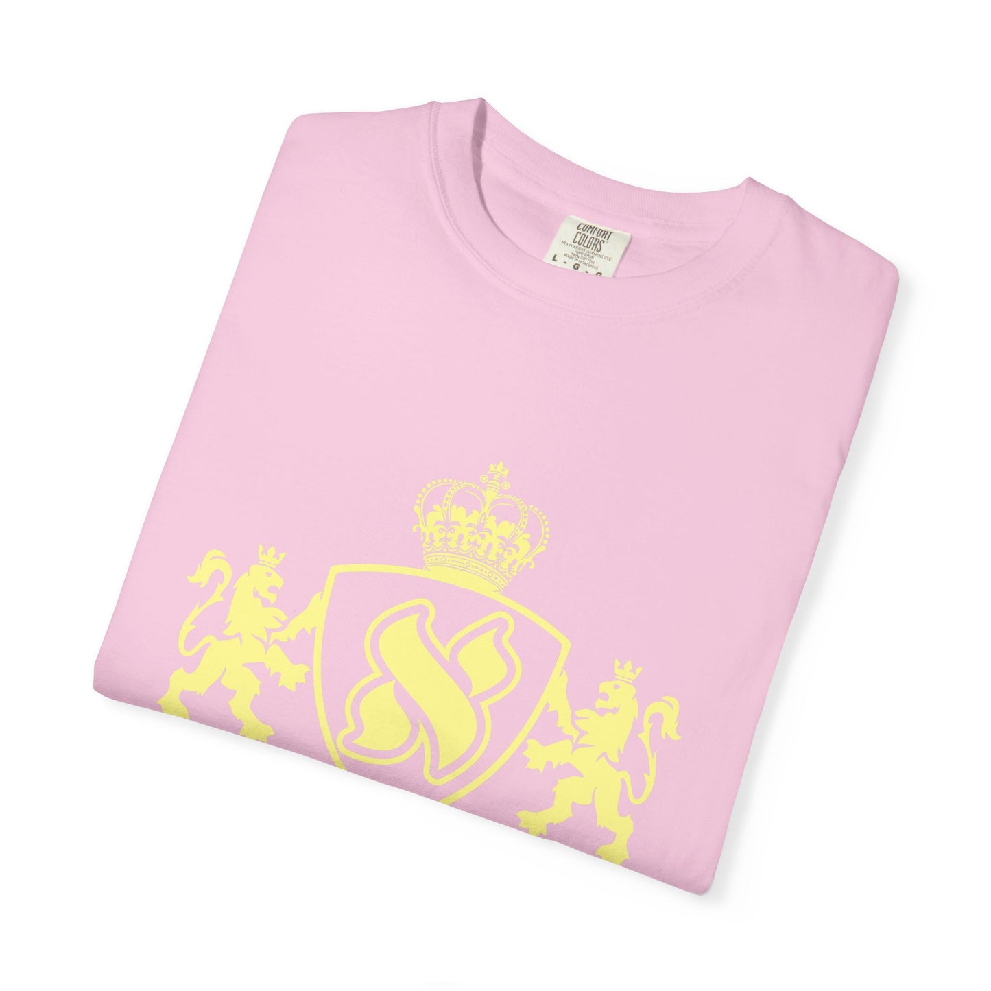 Garment-Dyed Unisex T-Shirt with Regal Crest Design, Soft Casual Tee, Graphic Shirt for All Occasions, Perfect Gift for him or her
