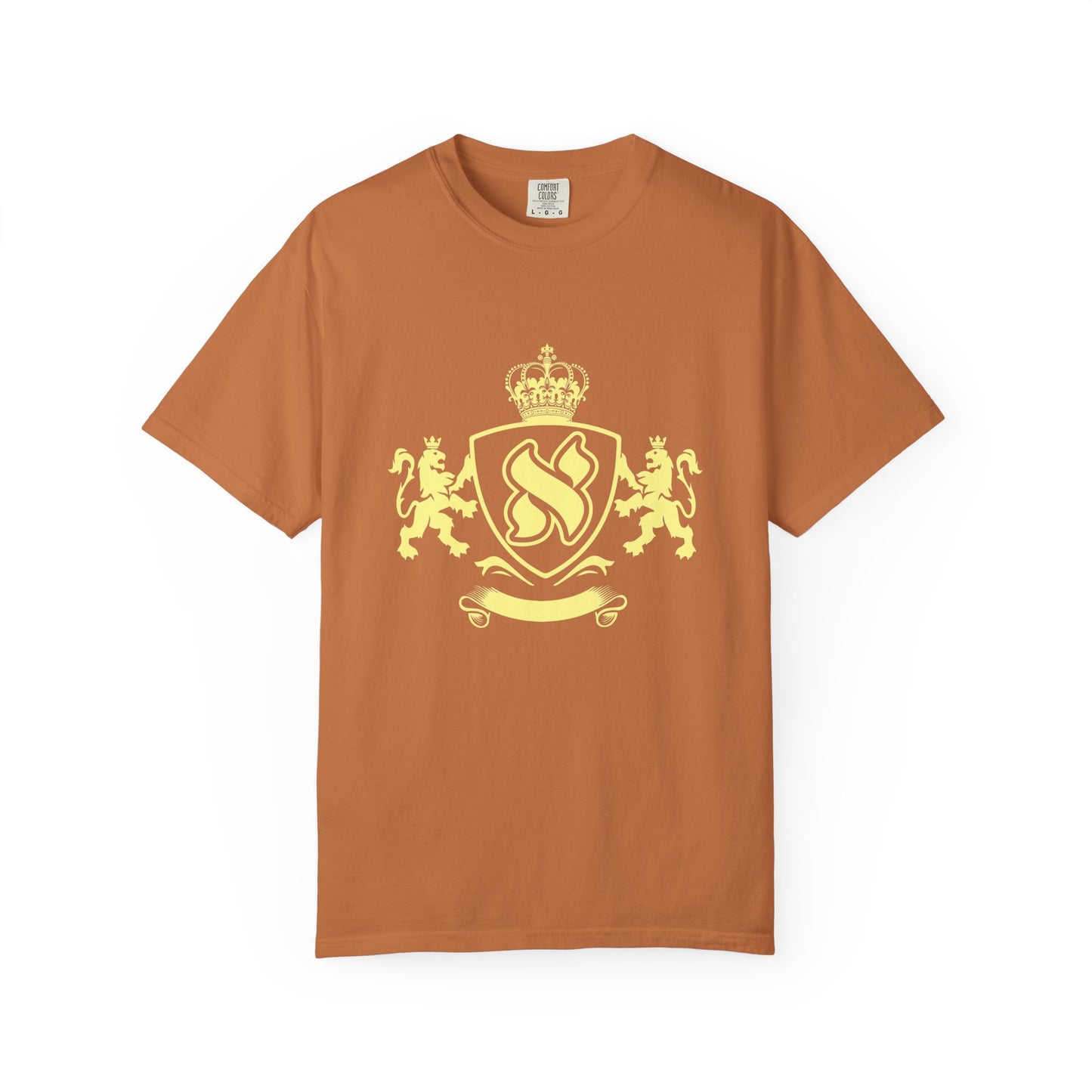 Garment-Dyed Unisex T-Shirt with Regal Crest Design, Soft Casual Tee, Graphic Shirt for All Occasions, Perfect Gift for him or her