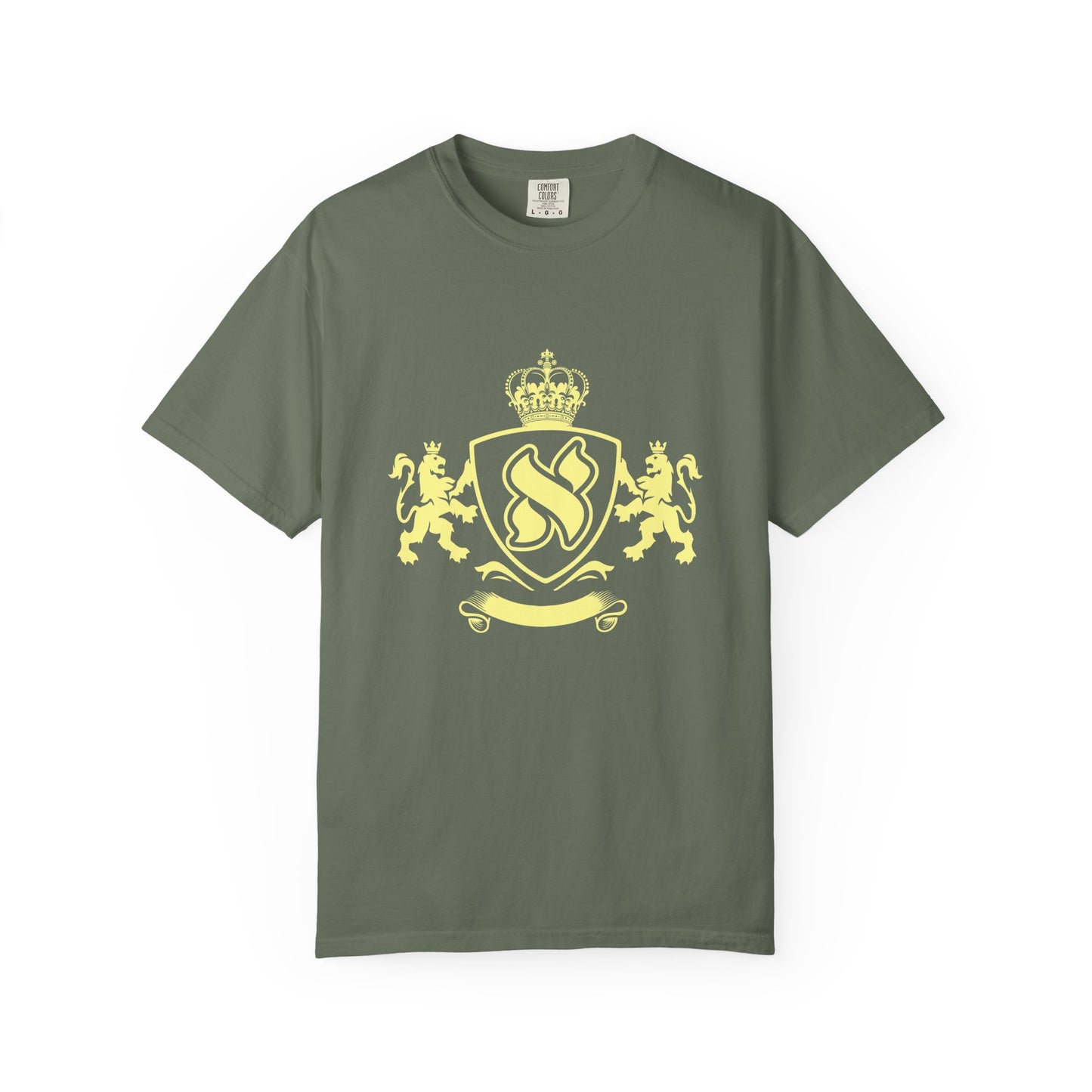 Stylish Unisex Garment-Dyed T-shirt with Unique Crest Design, Casual Wear, Gift for Him/Her, Summer Fashion, Trendy Tee