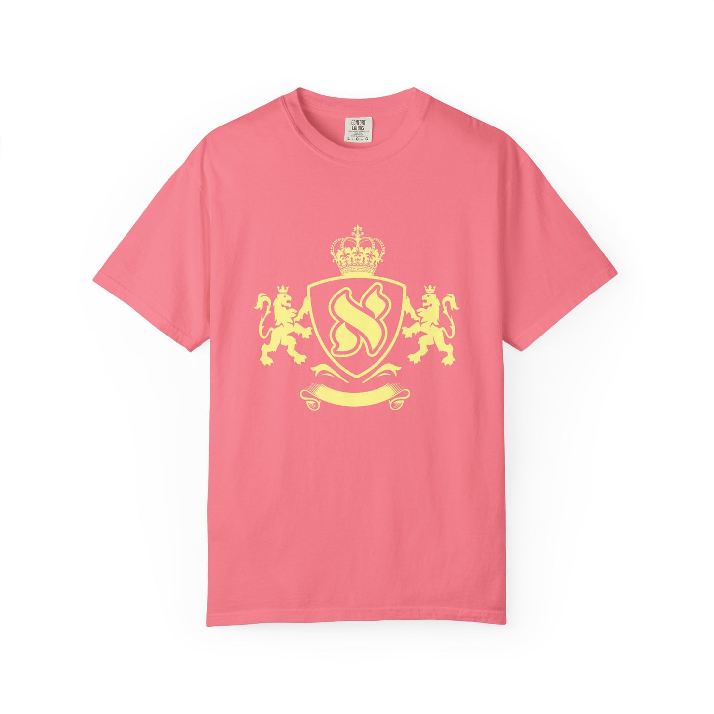 Garment-Dyed Unisex T-Shirt with Regal Crest Design, Soft Casual Tee, Graphic Shirt for All Occasions, Perfect Gift for him or her