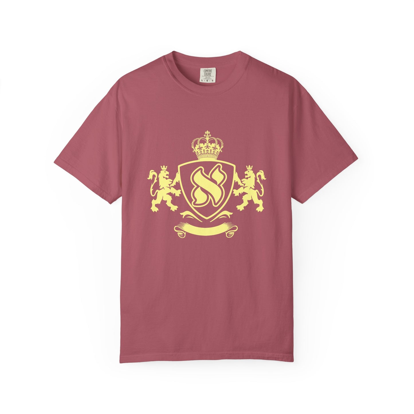 Garment-Dyed Unisex T-Shirt with Regal Crest Design, Soft Casual Tee, Graphic Shirt for All Occasions, Perfect Gift for him or her