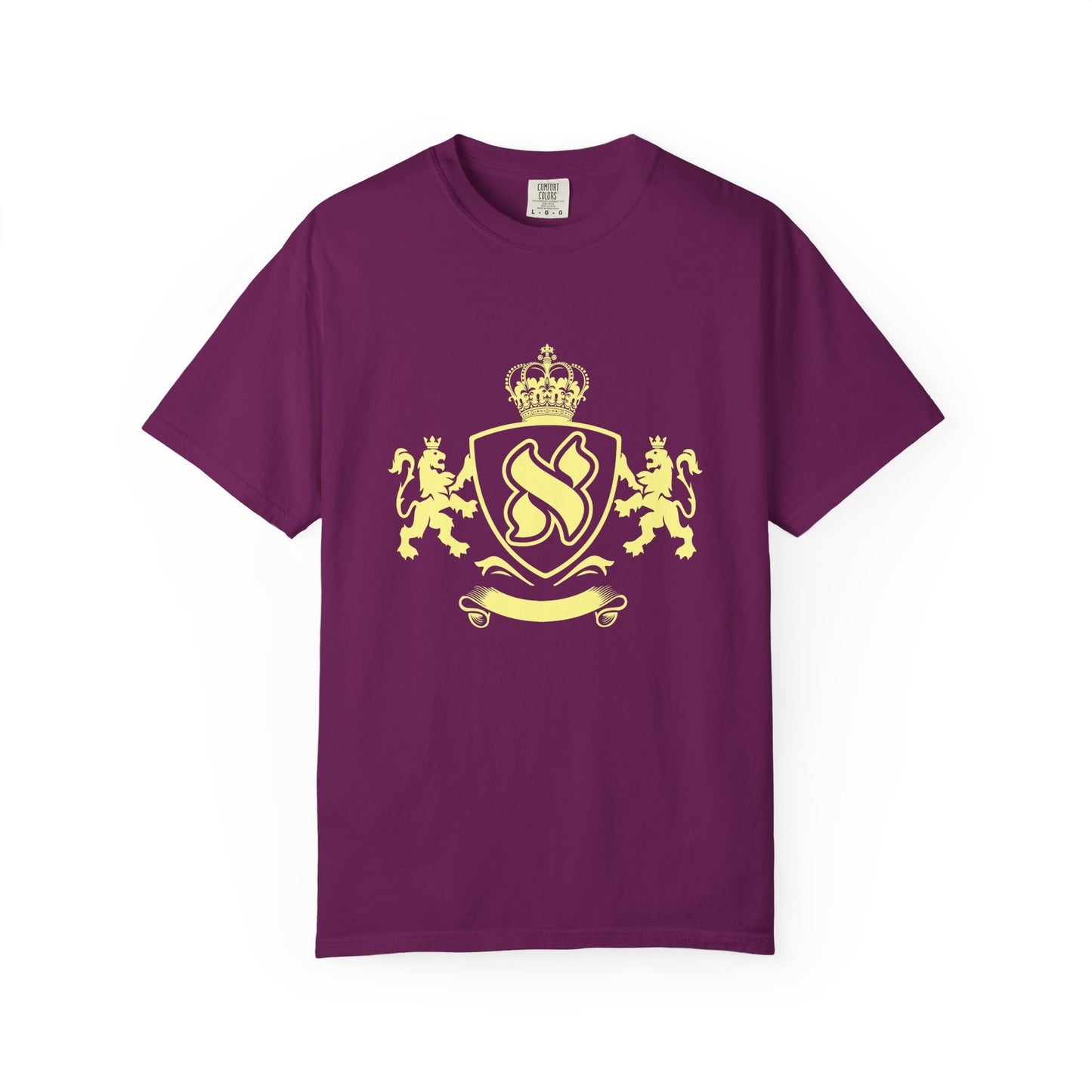 Garment-Dyed Unisex T-Shirt with Regal Crest Design, Soft Casual Tee, Graphic Shirt for All Occasions, Perfect Gift for him or her