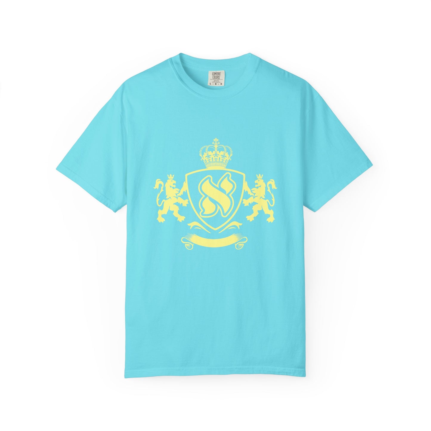 Stylish Unisex Garment-Dyed T-shirt with Unique Crest Design, Casual Wear, Gift for Him/Her, Summer Fashion, Trendy Tee