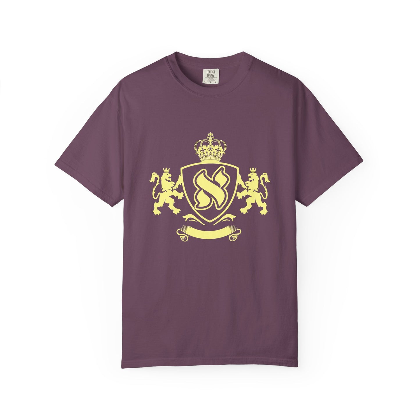 Garment-Dyed Unisex T-Shirt with Regal Crest Design, Soft Casual Tee, Graphic Shirt for All Occasions, Perfect Gift for him or her
