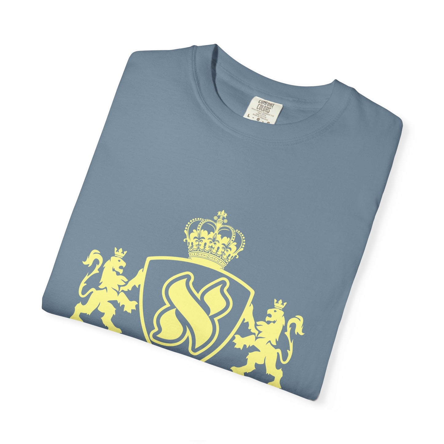 Stylish Unisex Garment-Dyed T-shirt with Unique Crest Design, Casual Wear, Gift for Him/Her, Summer Fashion, Trendy Tee