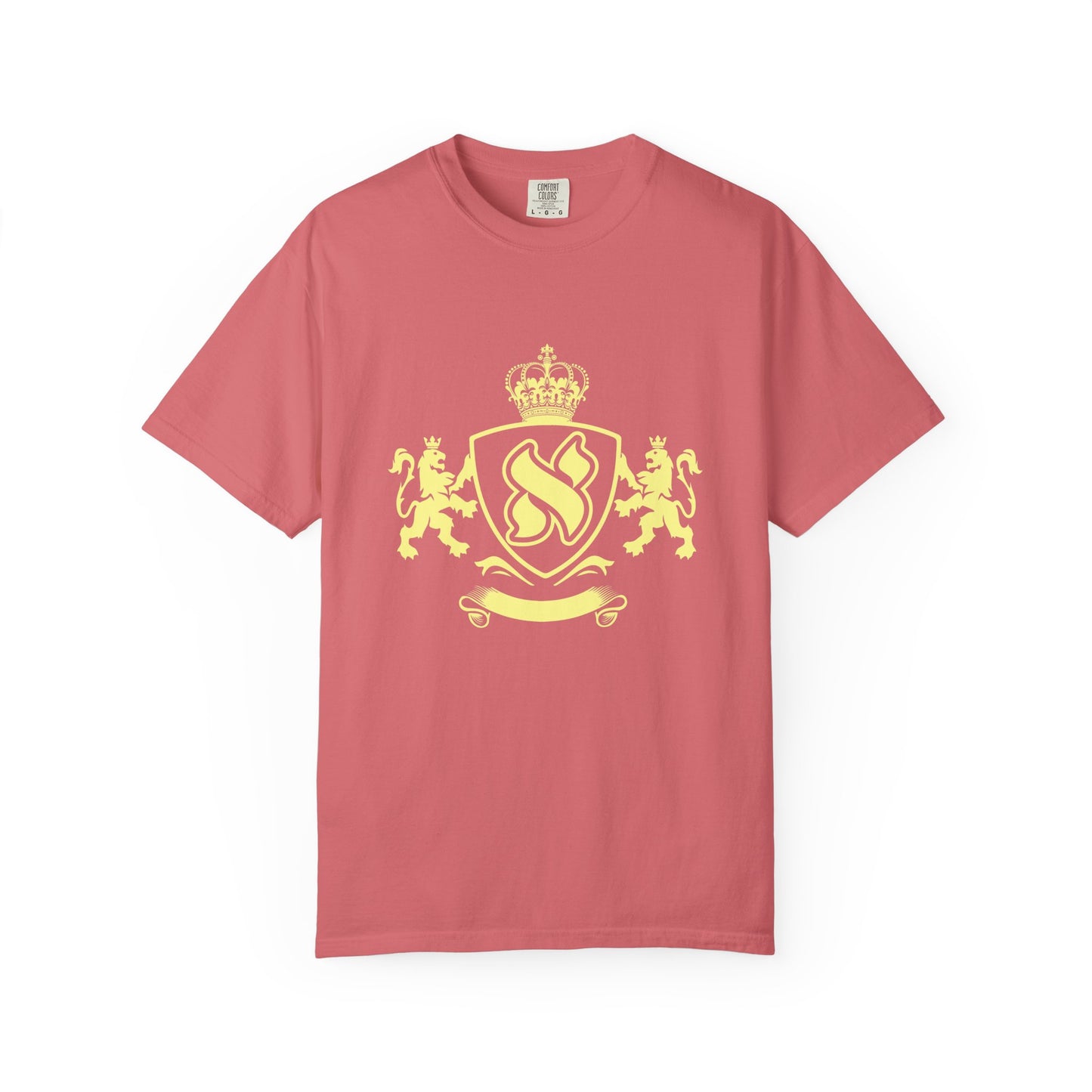 Garment-Dyed Unisex T-Shirt with Regal Crest Design, Soft Casual Tee, Graphic Shirt for All Occasions, Perfect Gift for him or her
