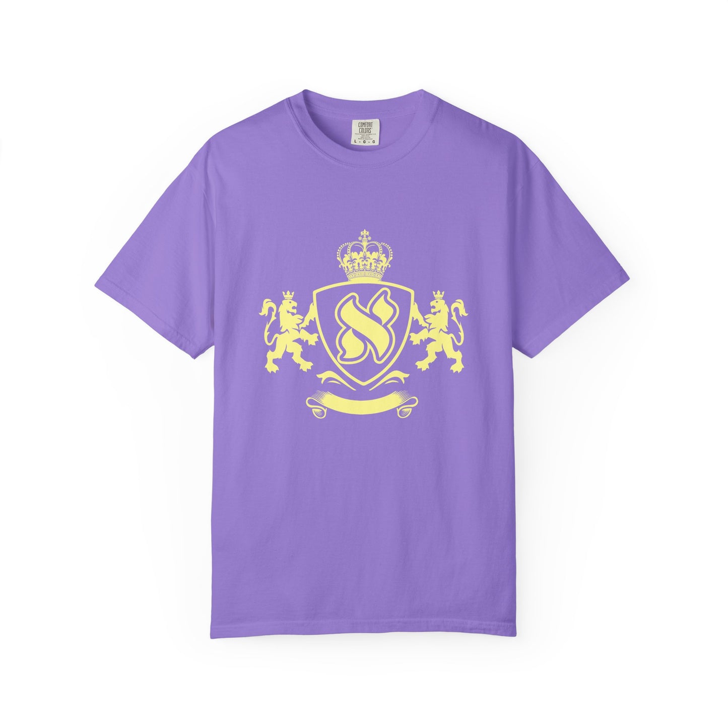 Garment-Dyed Unisex T-Shirt with Regal Crest Design, Soft Casual Tee, Graphic Shirt for All Occasions, Perfect Gift for him or her