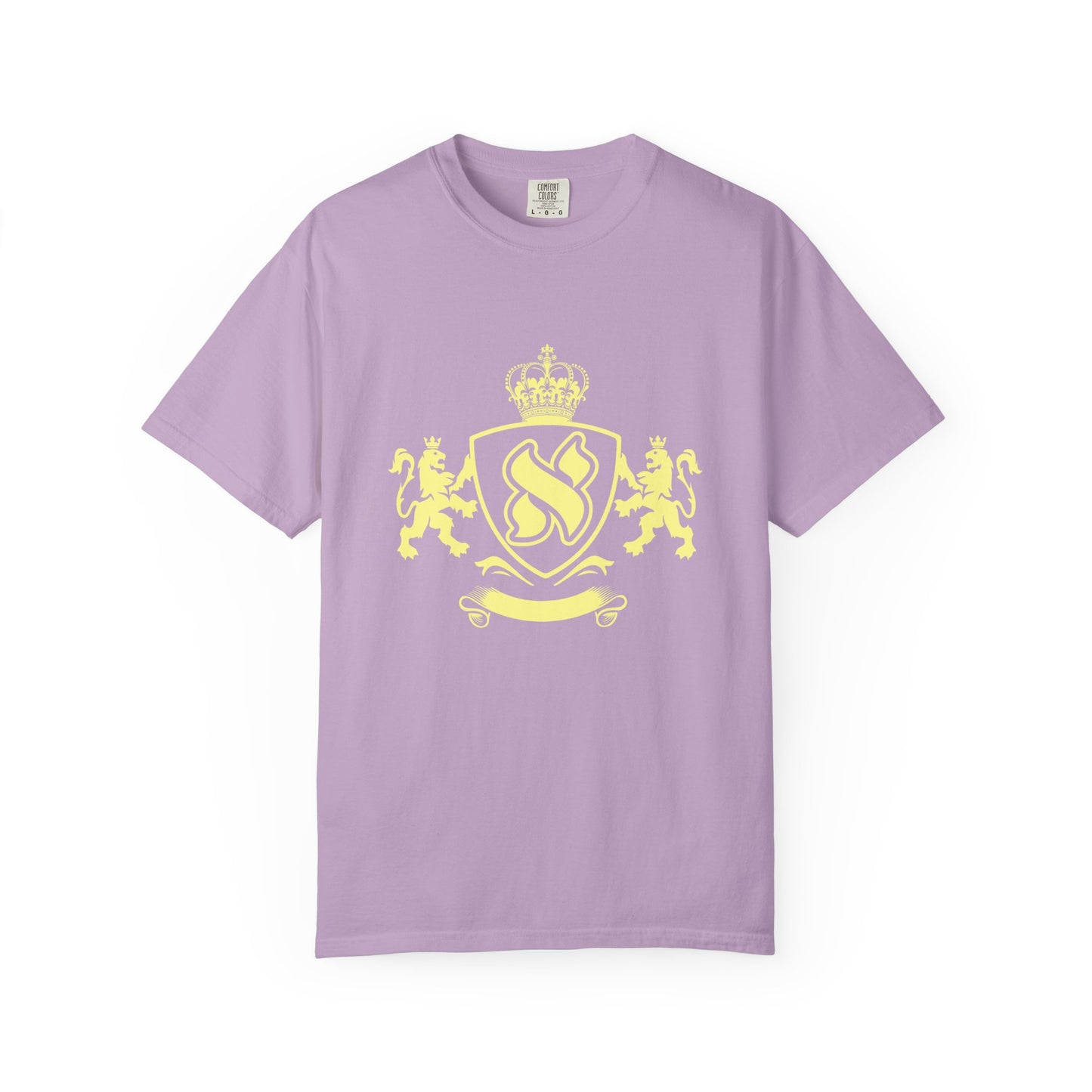 Garment-Dyed Unisex T-Shirt with Regal Crest Design, Soft Casual Tee, Graphic Shirt for All Occasions, Perfect Gift for him or her