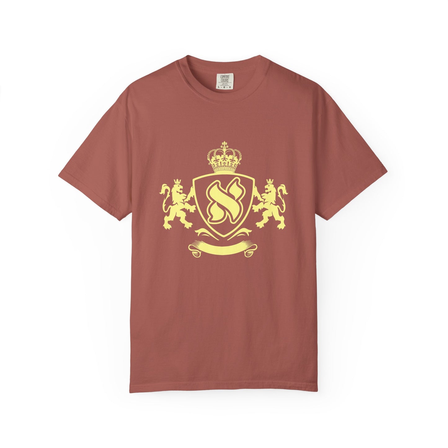 Garment-Dyed Unisex T-Shirt with Regal Crest Design, Soft Casual Tee, Graphic Shirt for All Occasions, Perfect Gift for him or her