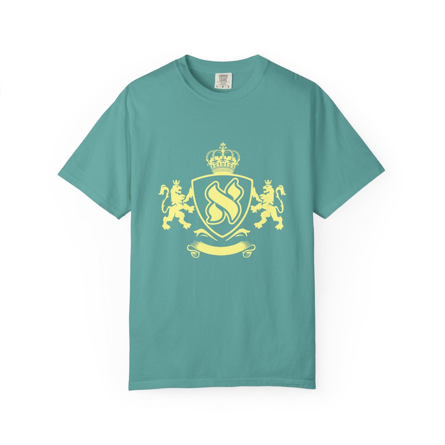 Stylish Unisex Garment-Dyed T-shirt with Unique Crest Design, Casual Wear, Gift for Him/Her, Summer Fashion, Trendy Tee