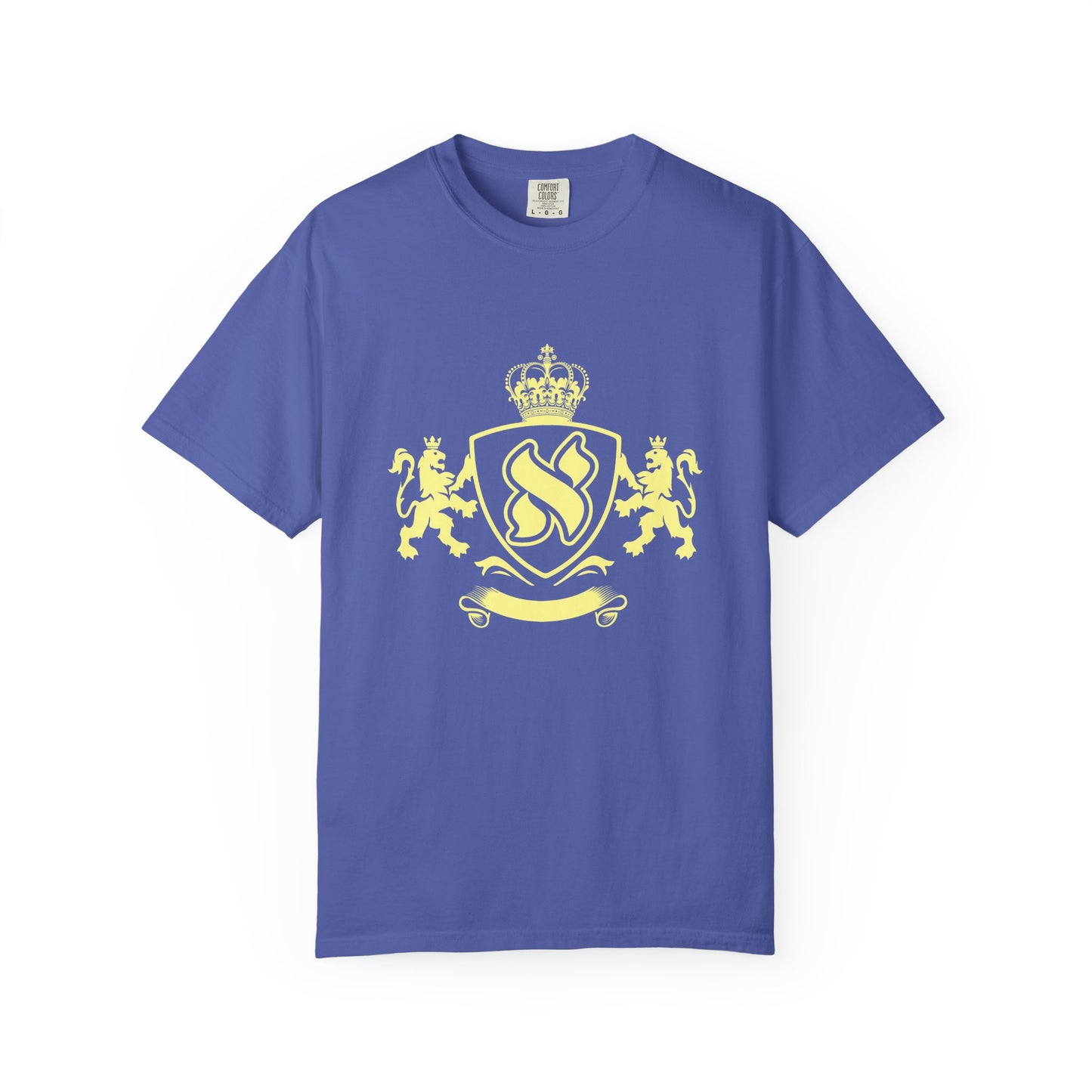 Garment-Dyed Unisex T-Shirt with Regal Crest Design, Soft Casual Tee, Graphic Shirt for All Occasions, Perfect Gift for him or her