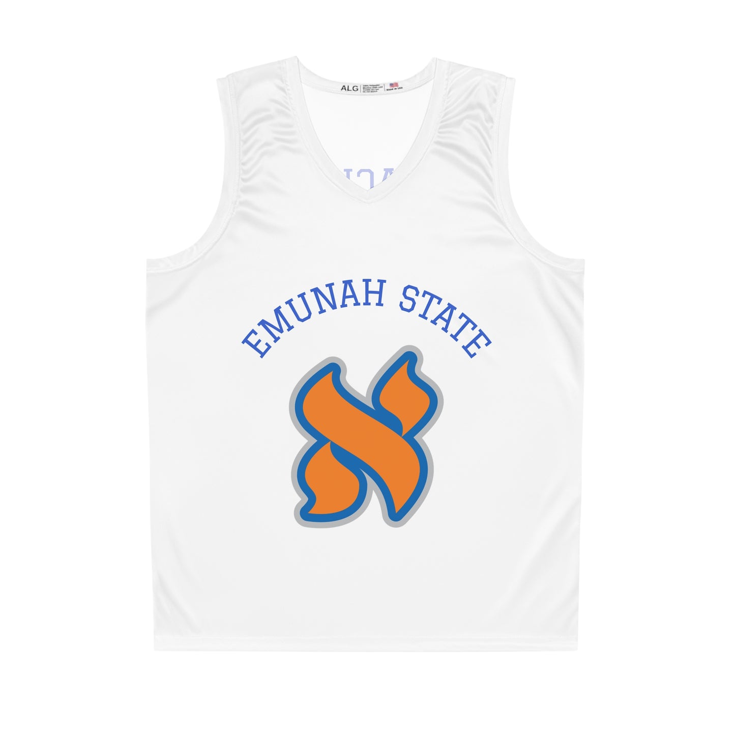 Emunah State Basketball Jersey - AOP, Sports Apparel, Unique Game Day Gear, Exercise Wear, Customized Sportswear