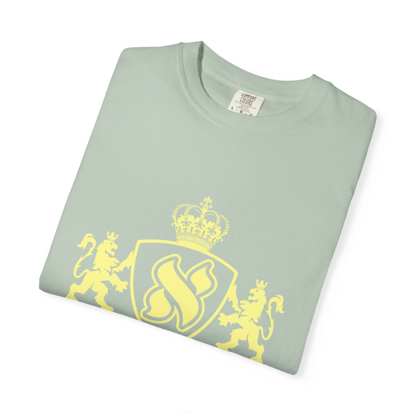 Stylish Unisex Garment-Dyed T-shirt with Unique Crest Design, Casual Wear, Gift for Him/Her, Summer Fashion, Trendy Tee