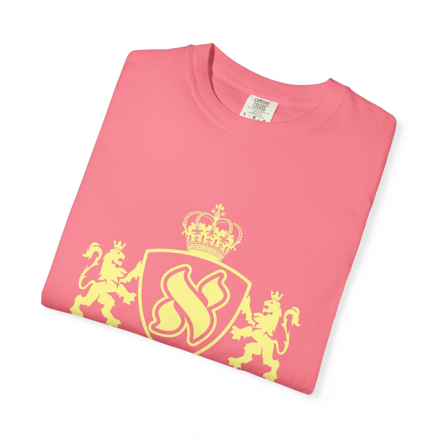 Garment-Dyed Unisex T-Shirt with Regal Crest Design, Soft Casual Tee, Graphic Shirt for All Occasions, Perfect Gift for him or her