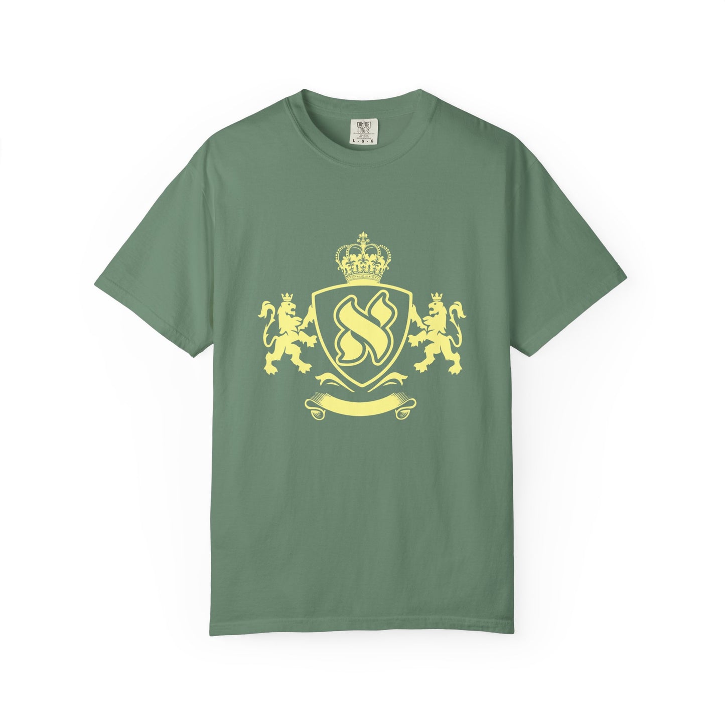 Stylish Unisex Garment-Dyed T-shirt with Unique Crest Design, Casual Wear, Gift for Him/Her, Summer Fashion, Trendy Tee