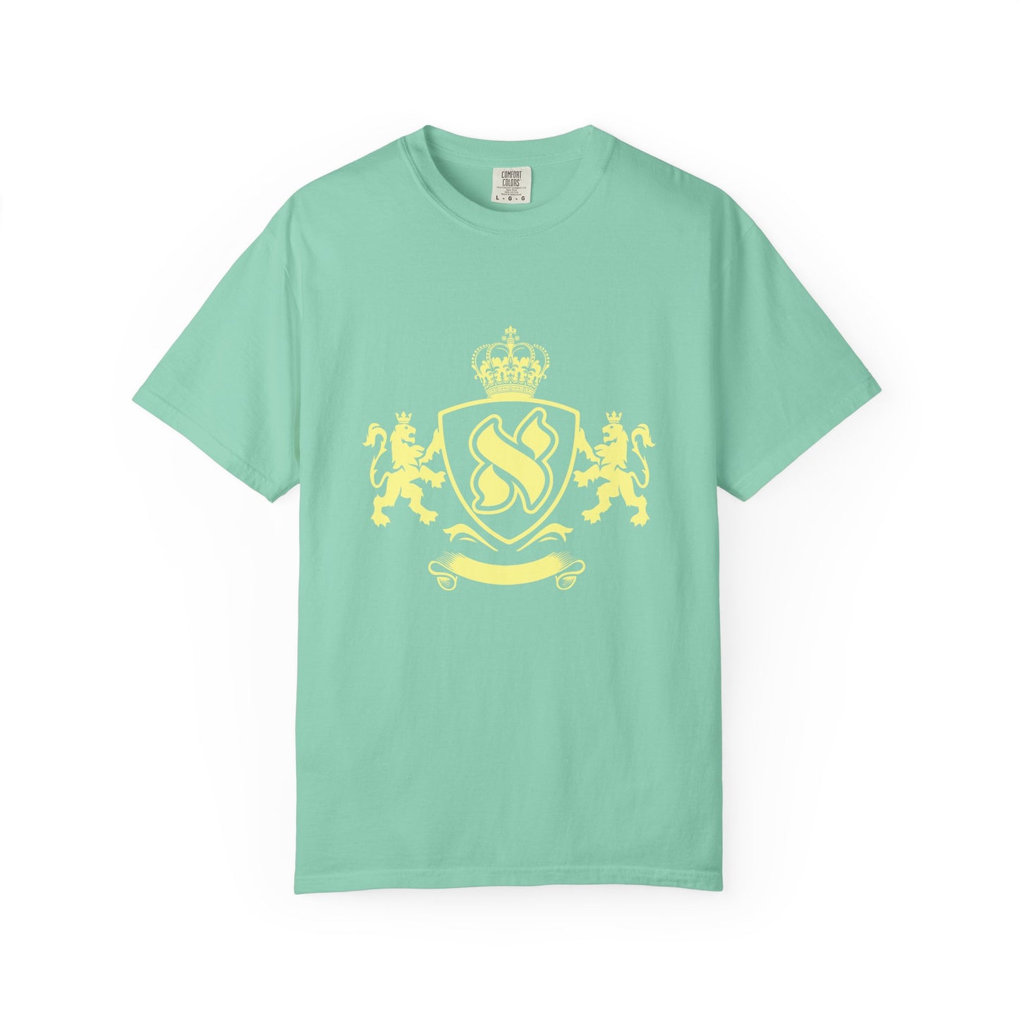Stylish Unisex Garment-Dyed T-shirt with Unique Crest Design, Casual Wear, Gift for Him/Her, Summer Fashion, Trendy Tee