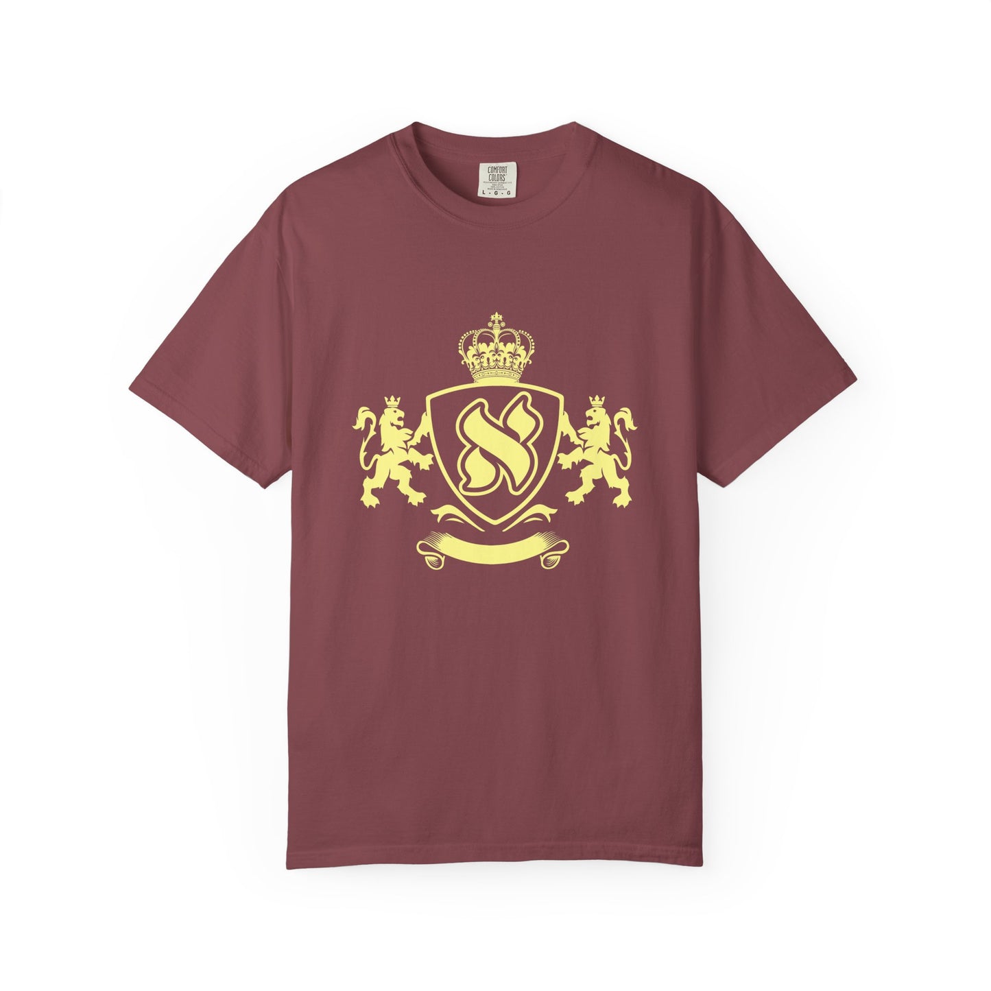 Garment-Dyed Unisex T-Shirt with Regal Crest Design, Soft Casual Tee, Graphic Shirt for All Occasions, Perfect Gift for him or her