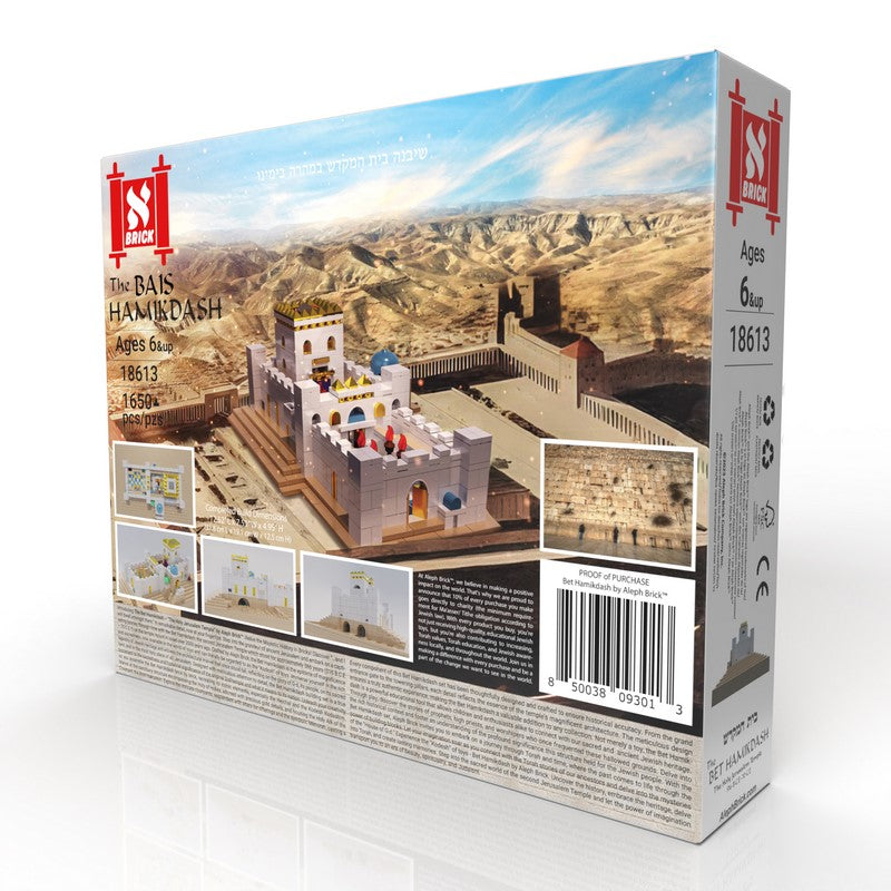 Aleph Brick Bais Beit Bet Hamikdash Package Back right white