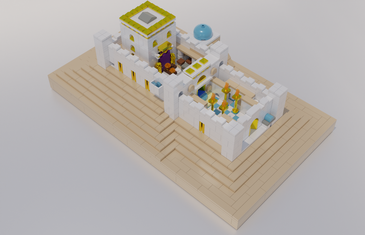 Aleph Brick Bais Beit Bet Hamikdash build above top angle no lego