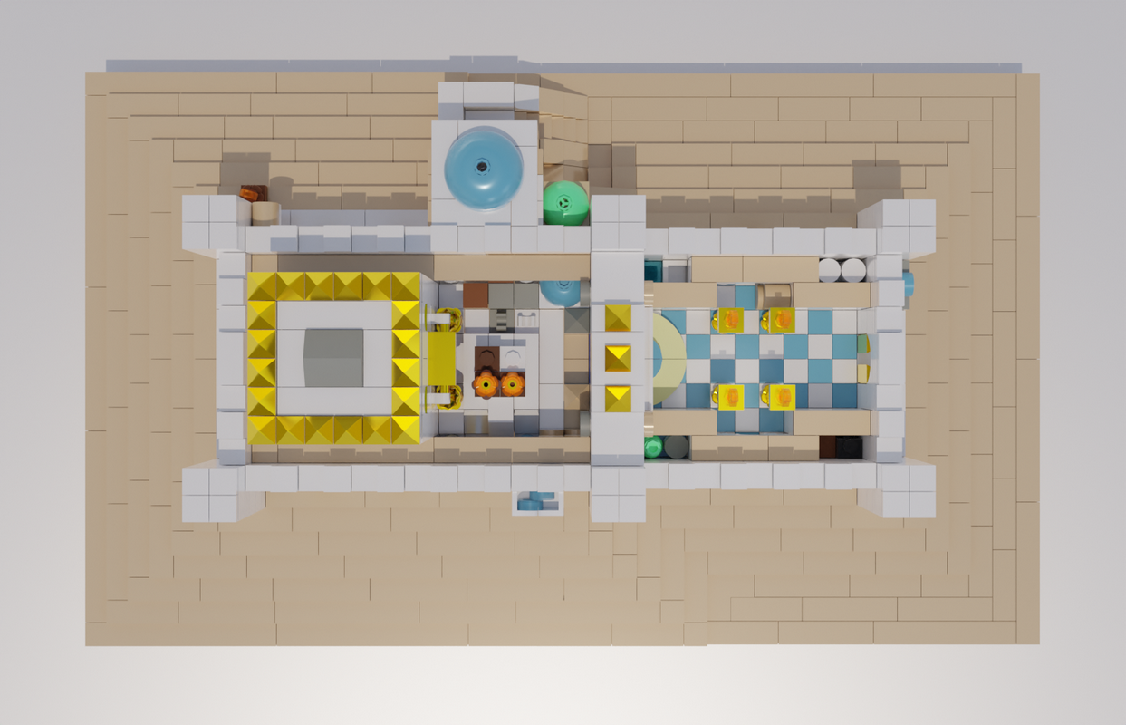 Aleph Brick Bais Beit Bet Hamikdash build above top floor plan no lego
