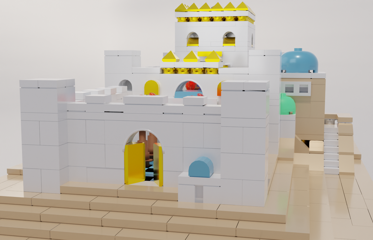 Aleph Brick Bais Beit Bet Hamikdash build front angle no lego
