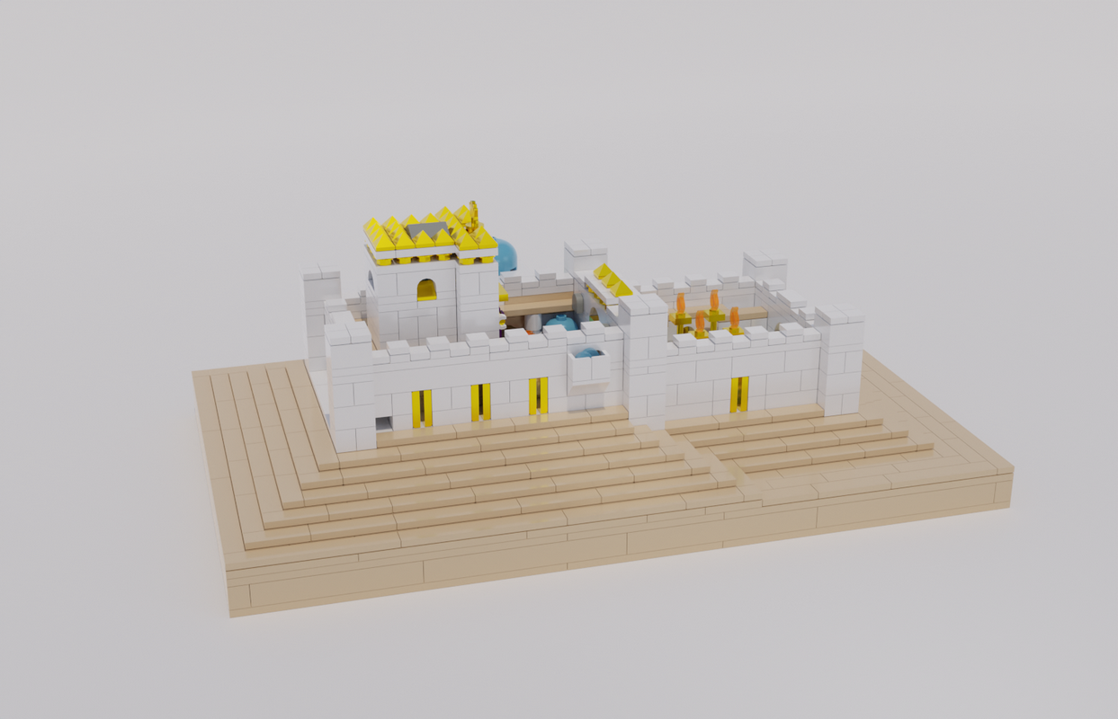 Aleph Brick Bais Beit Bet Hamikdash build set rear left