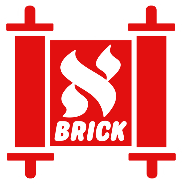 Aleph Brick Torah Scroll logo white border offset